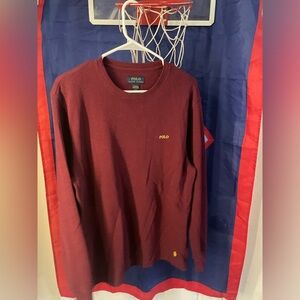 Polo, size large, burgandy & yellow